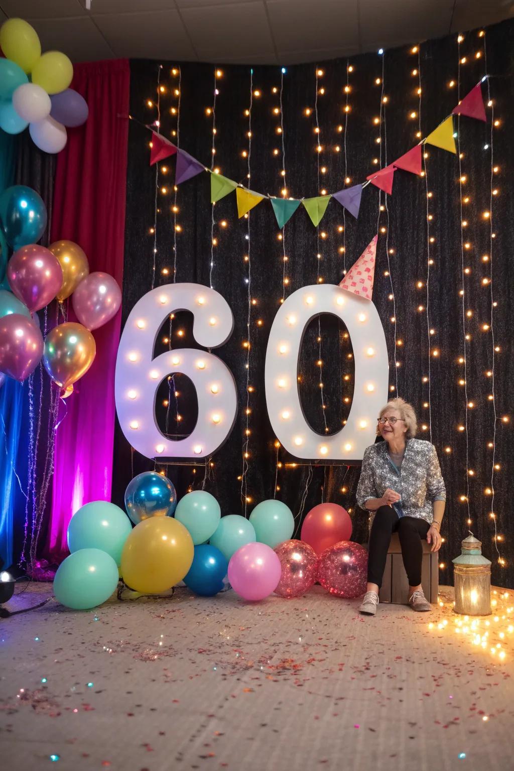 Capture moments using a themed photo backdrop.