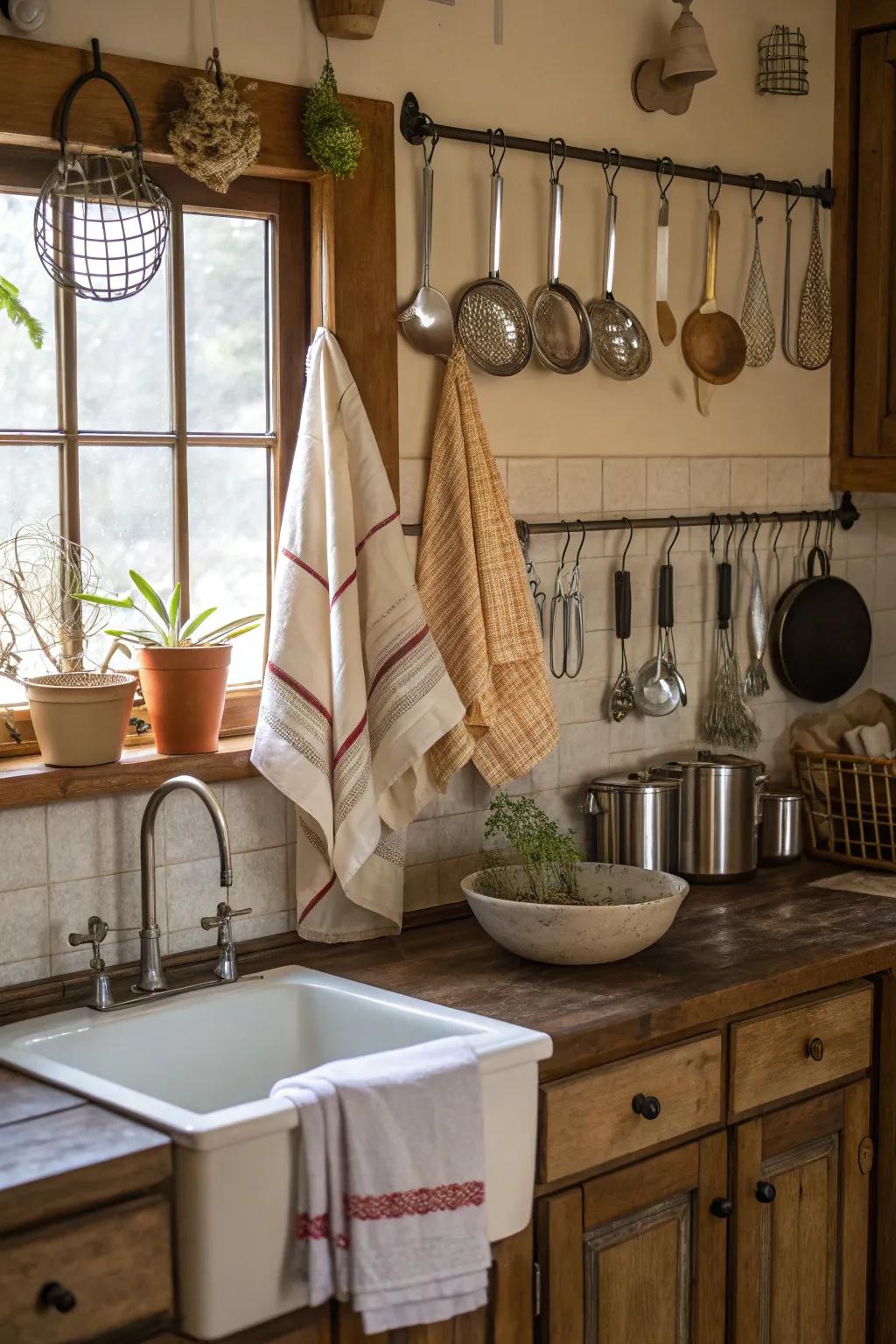 Suspending utensils keeps your cooking space organized and accessible.