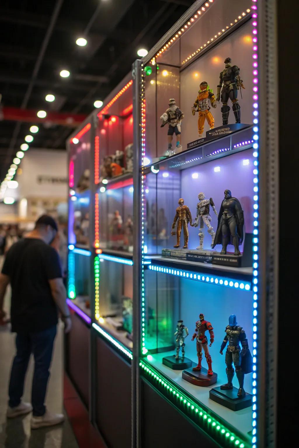LED lights bring drama and vibrancy to your action figure display.