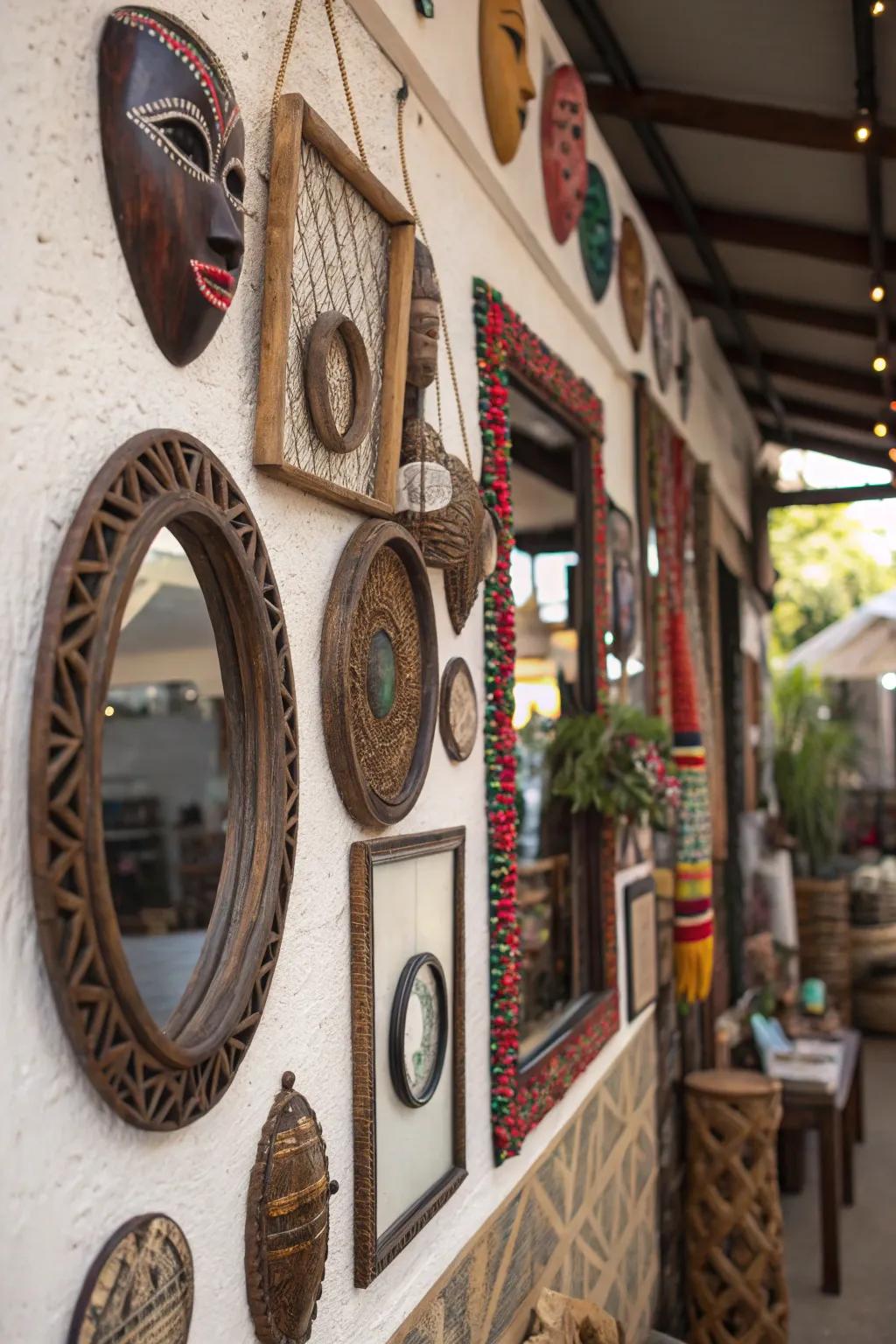 Mixed materials brings richness and interest to walls.