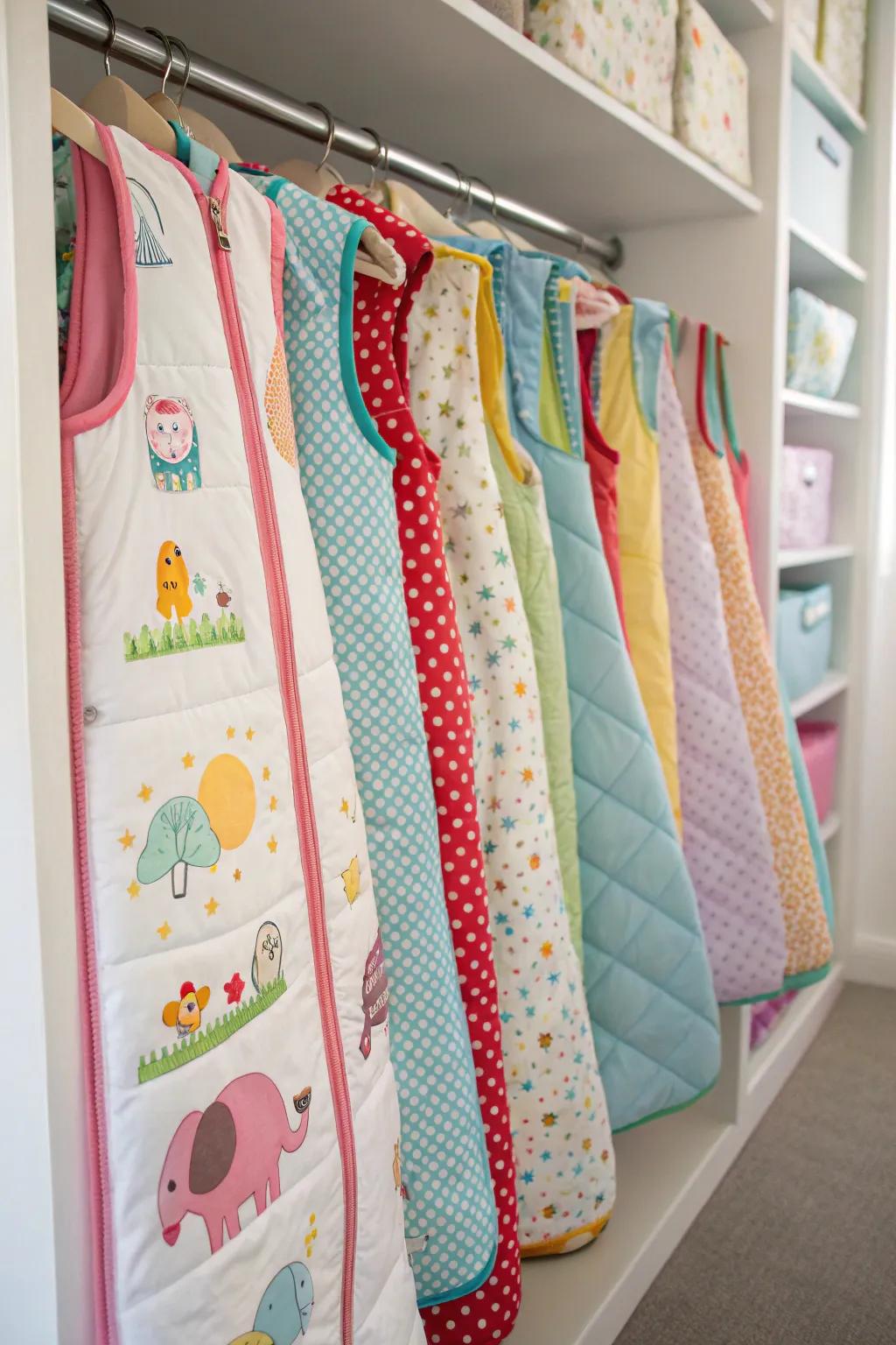 An assortment of snug slumber sacks, guaranteeing a restful night's sleep.