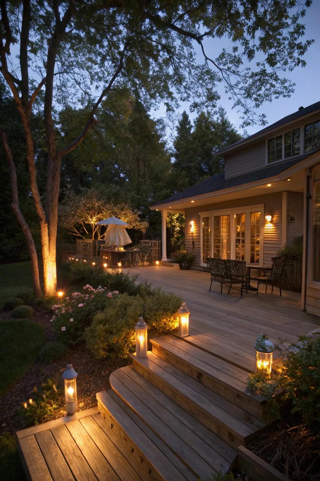 Thoughtful lighting creates a cozy and welcoming ambiance.