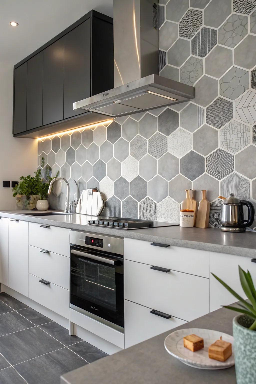 Sided pieces bring a modern geometric touch to any kitchen.
