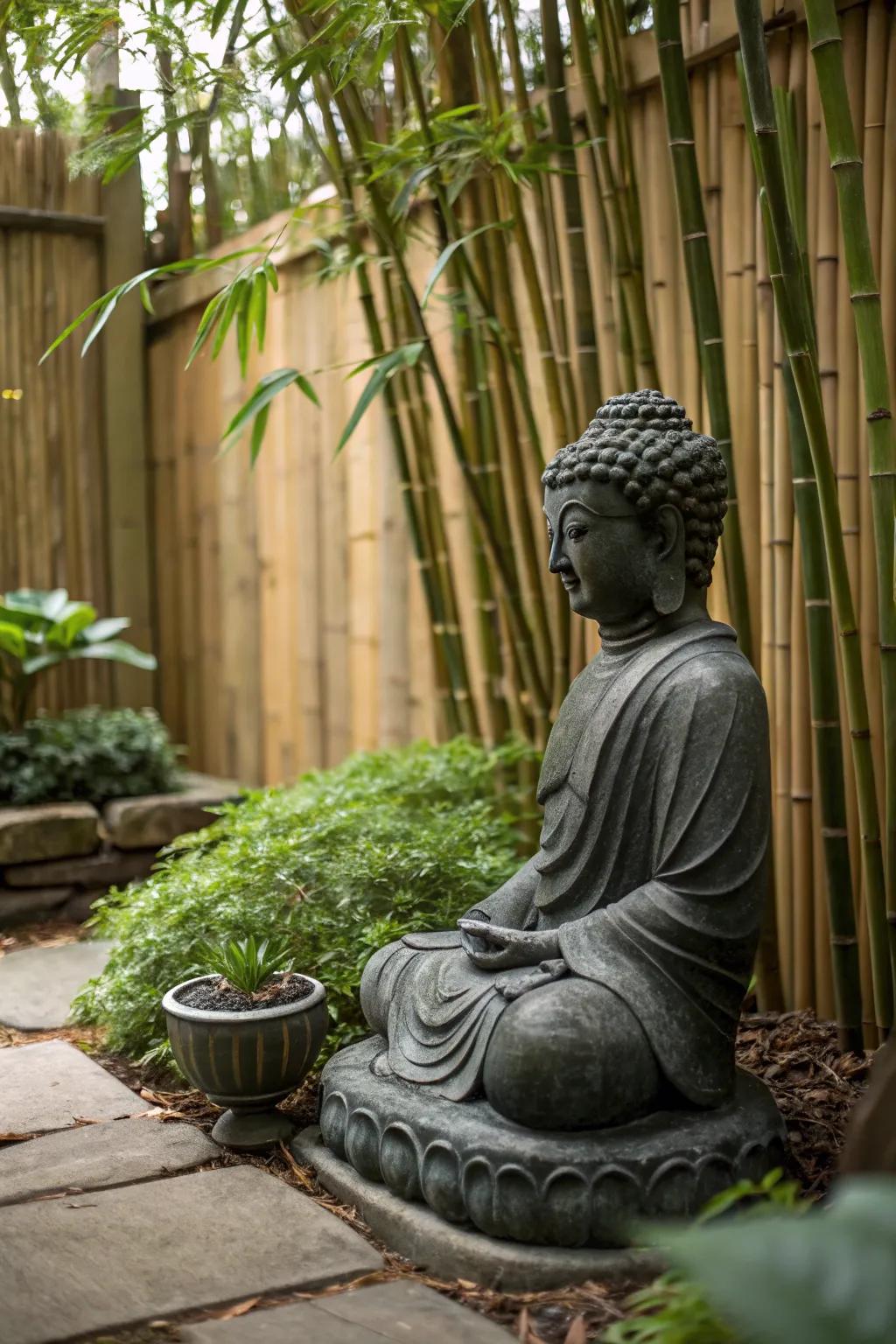 Cane provides privacy and a hint of the East.