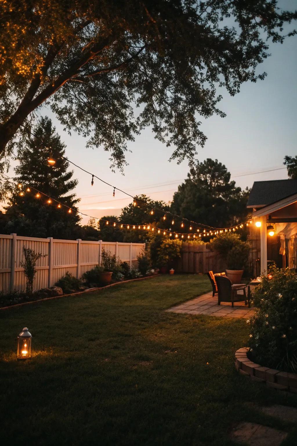 Ambient lighting makes outdoor enjoyment last into the night.