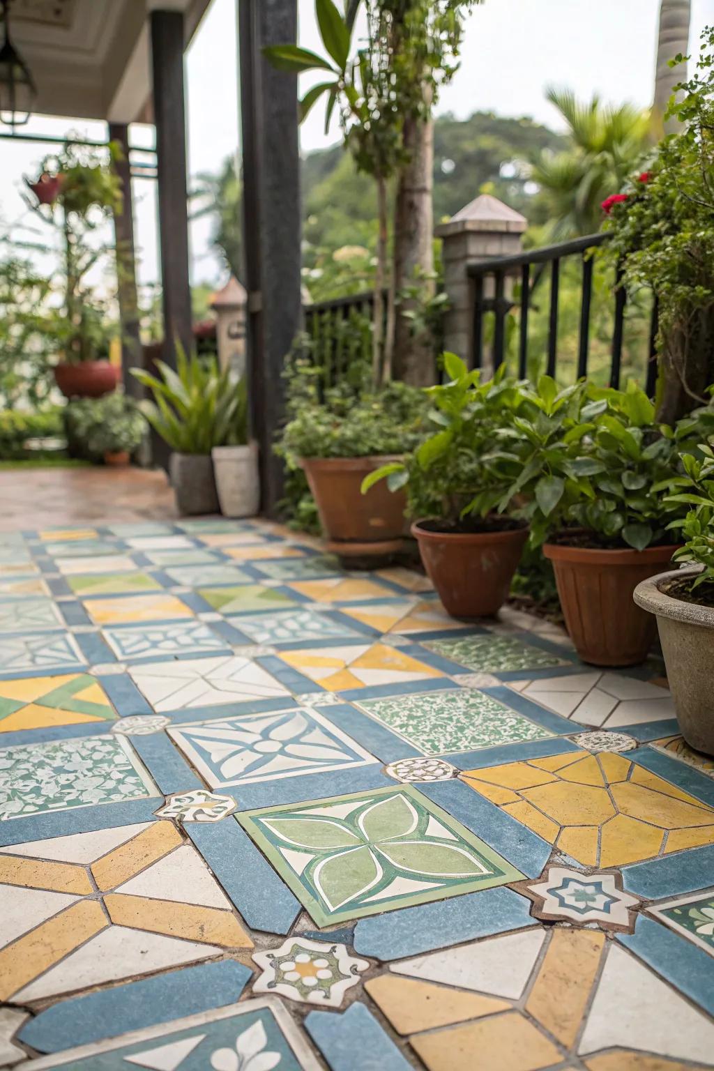Interlocking tiles afford versatile design prospects for your patio.