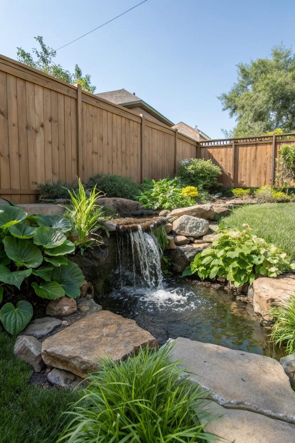 Enhance peace with a serene stream element in your backyard.