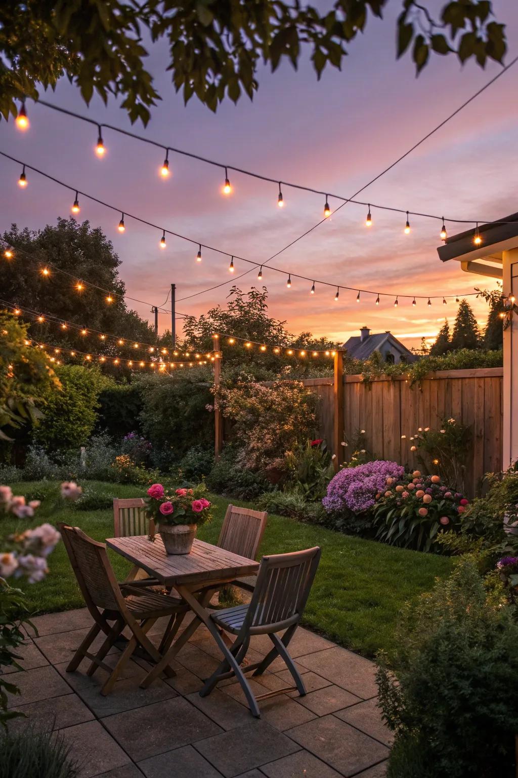 Festoon lights impart a magical touch to your evening soirees.