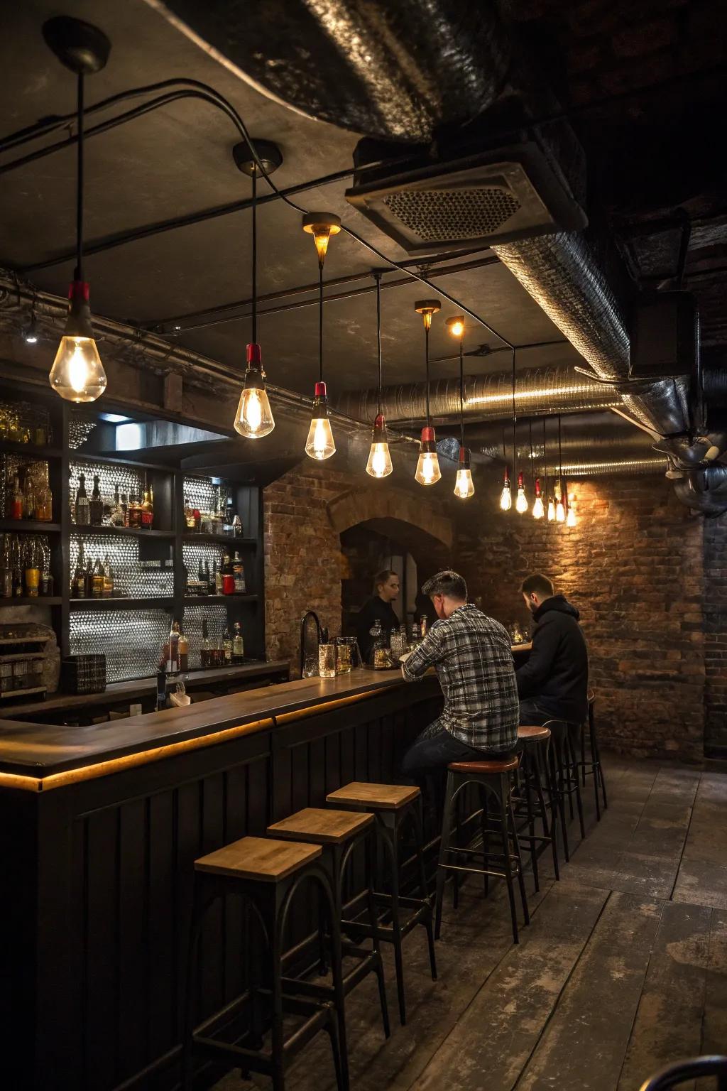 Industrial fixtures impart a trendy, urban sharpness.