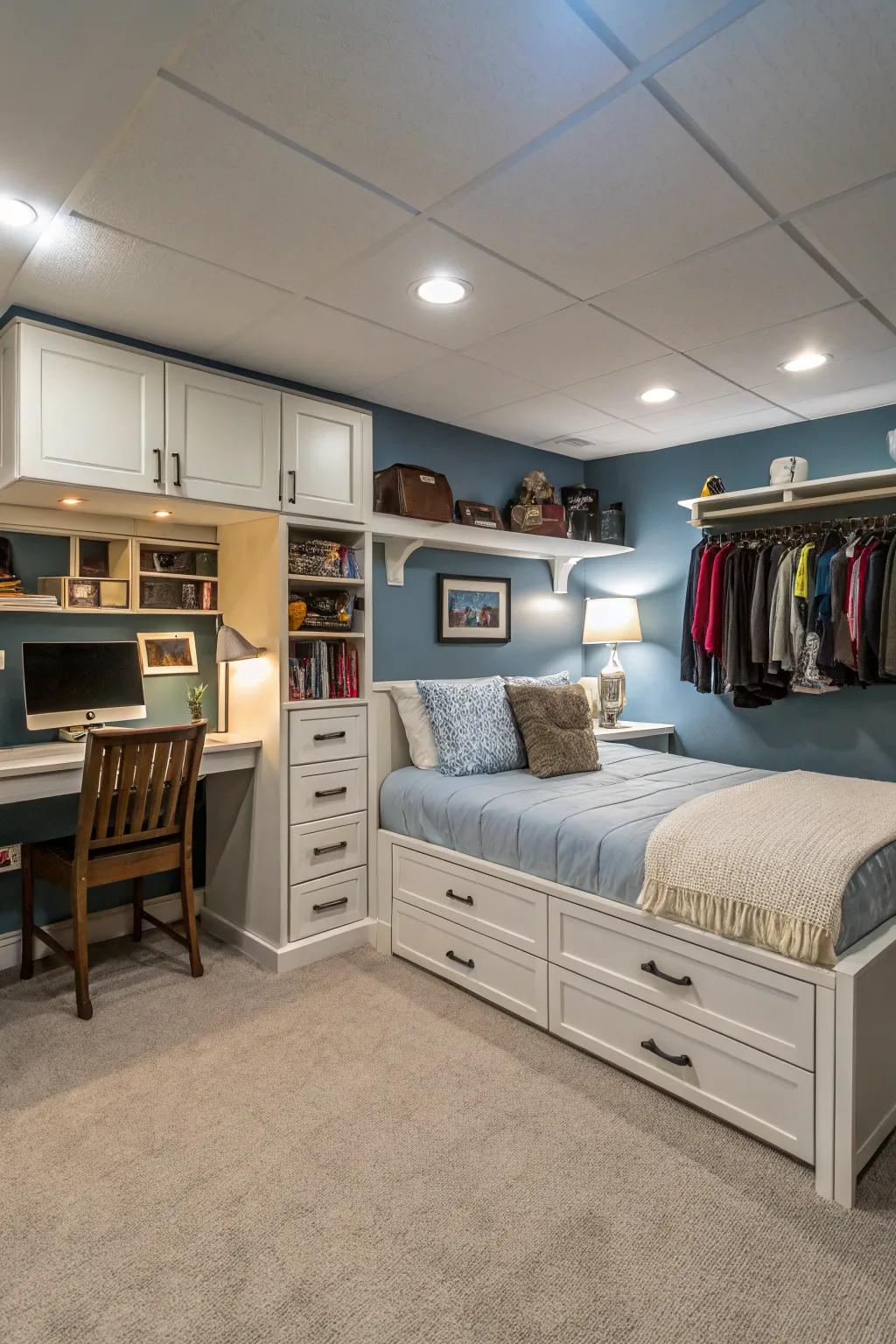 Exploit every inch of space with creative storage that integrates flawlessly with your aesthetic.