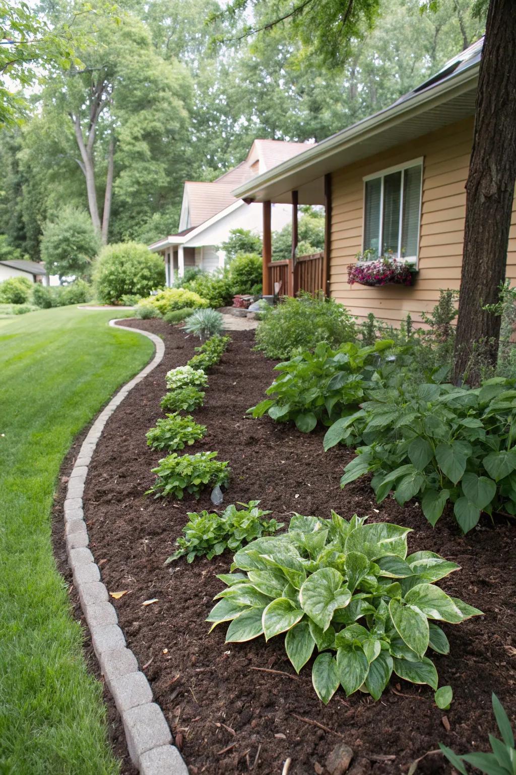 Mulch provides a refined, complete look while saving moisture.