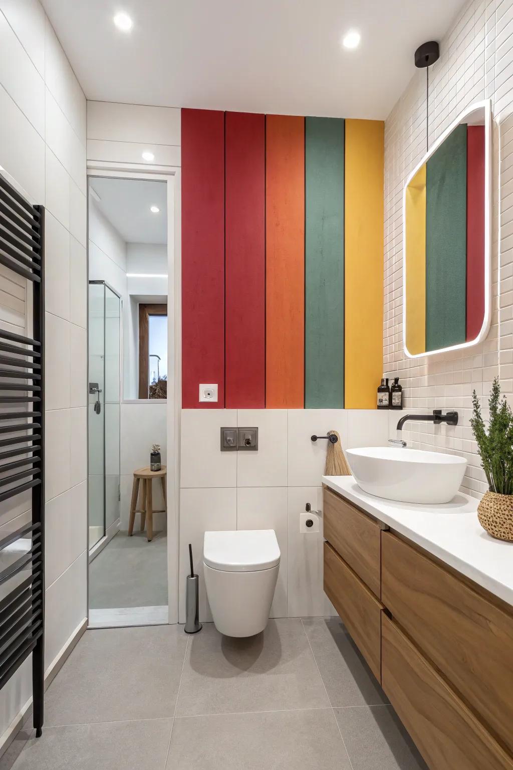 Create an impact using eye-catching highlight wall paneling.