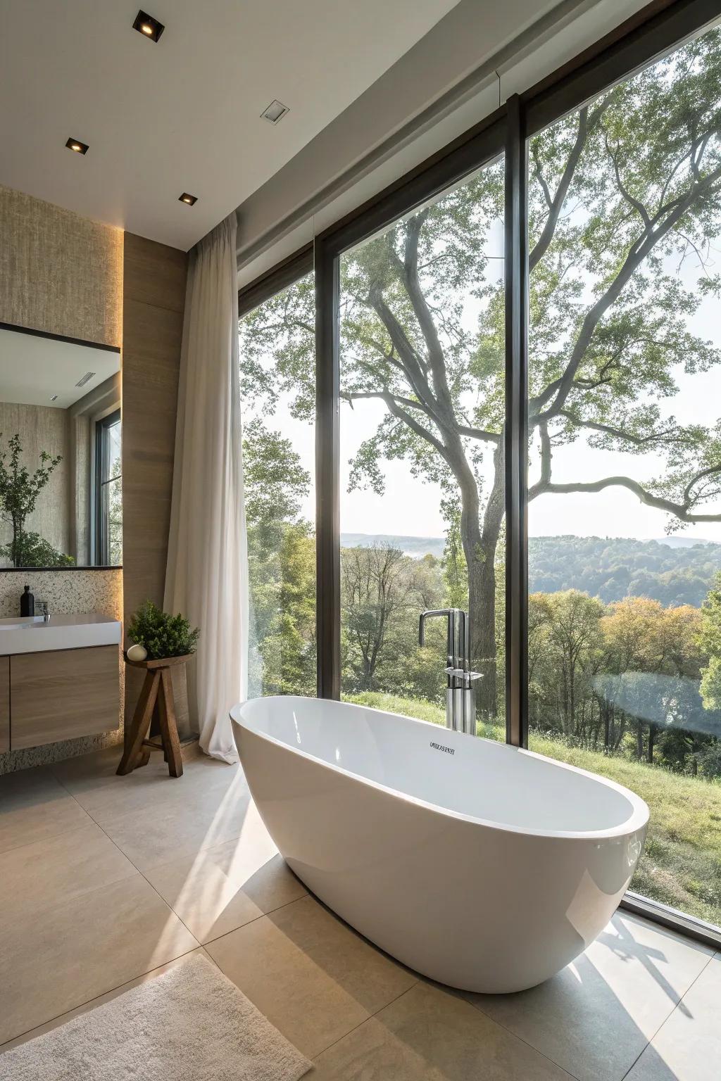 Sunlight enhances the beauty and feel of your bathroom.