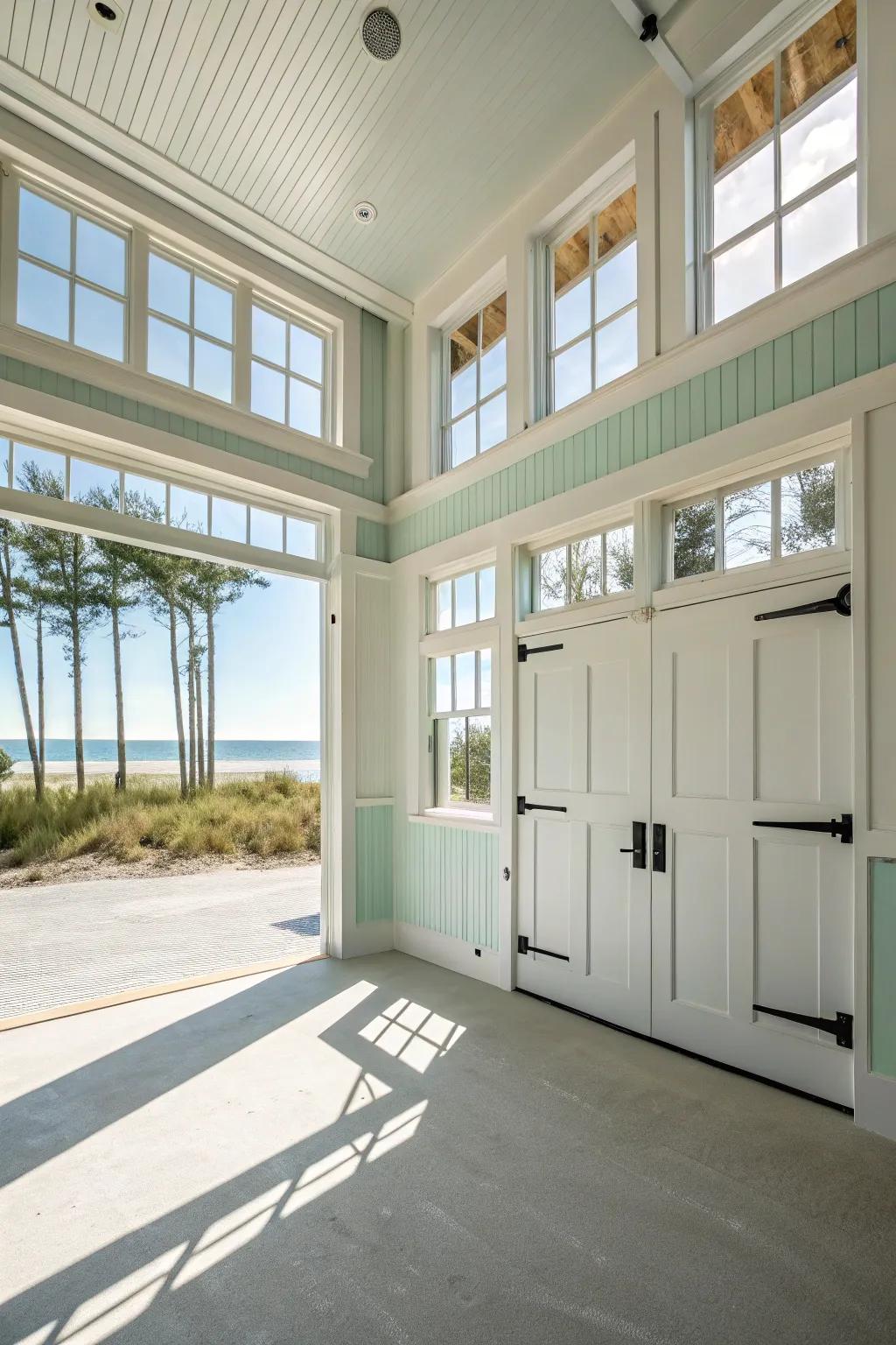 Embrace the sunlight through a radiant and airy garage design.