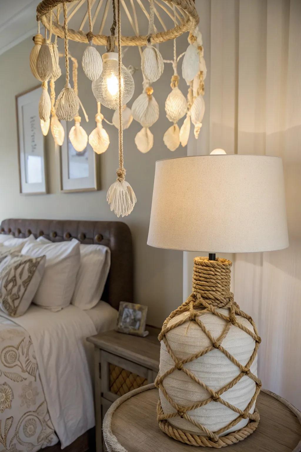 Beach-inspired illumination adds a warm radiance to your coastal escape.