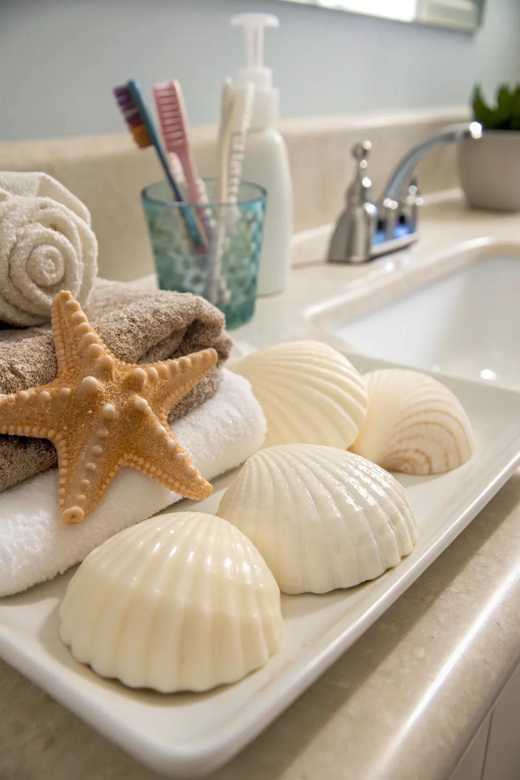 Sea-inspired cleansing bars make for delightful and aromatic favors.