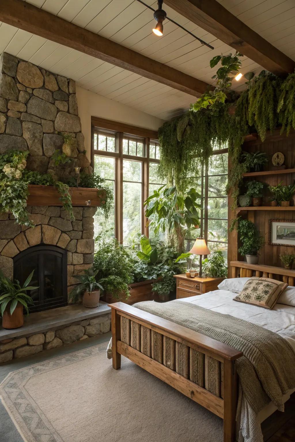 Enhance your bedroom's organic vibe with natural decor.