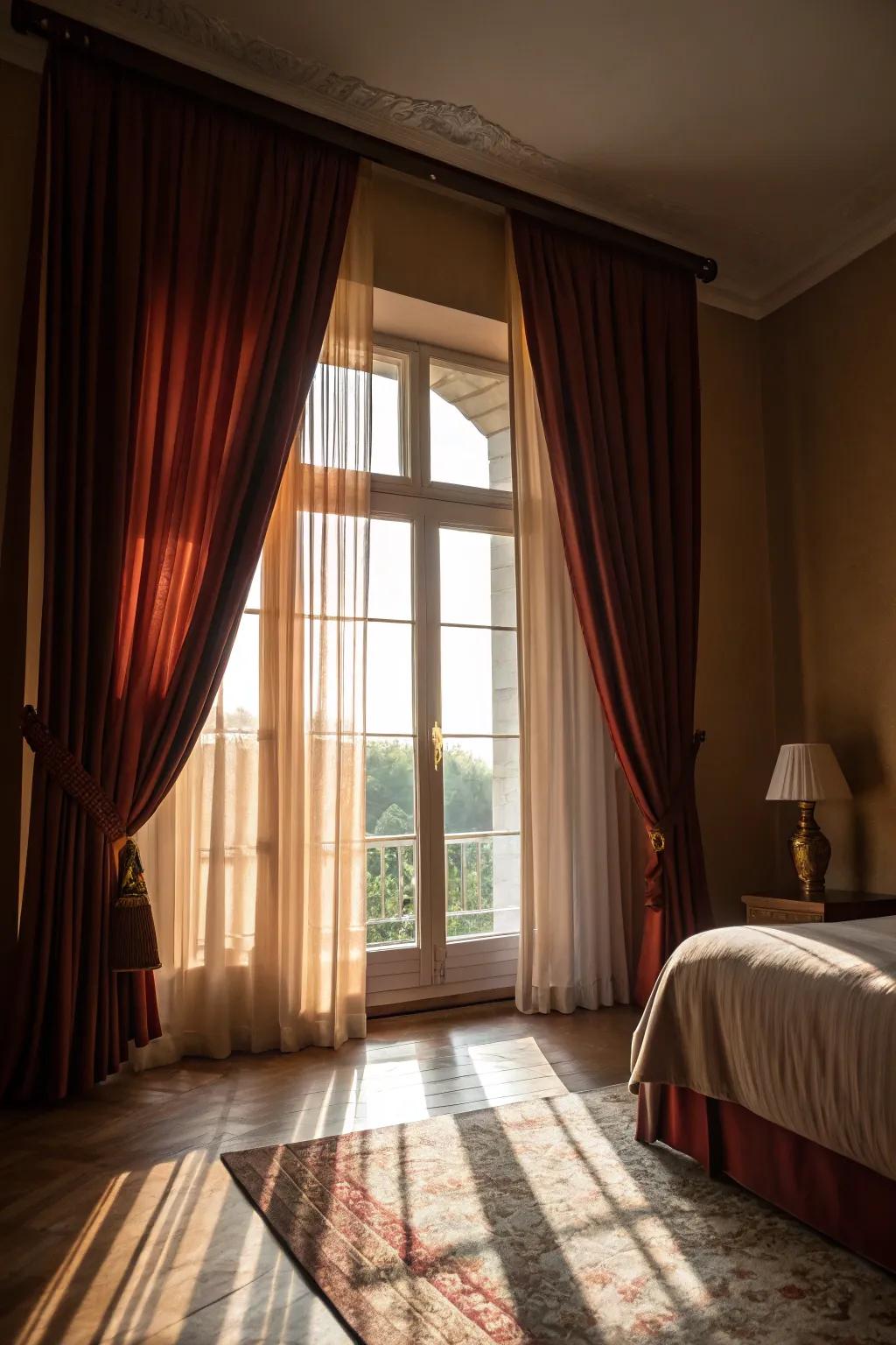 Full-height covers heighten dramatization and elegance in your personal area.