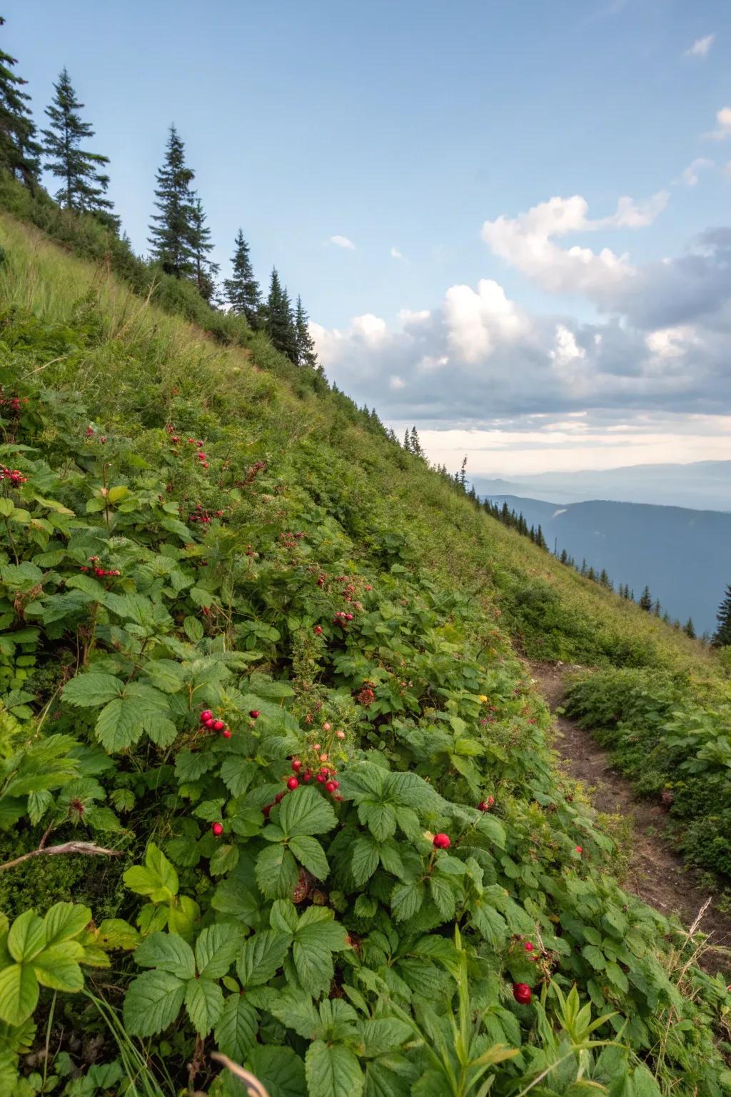 Spreading Berry adds texture and intrigue to slopes.