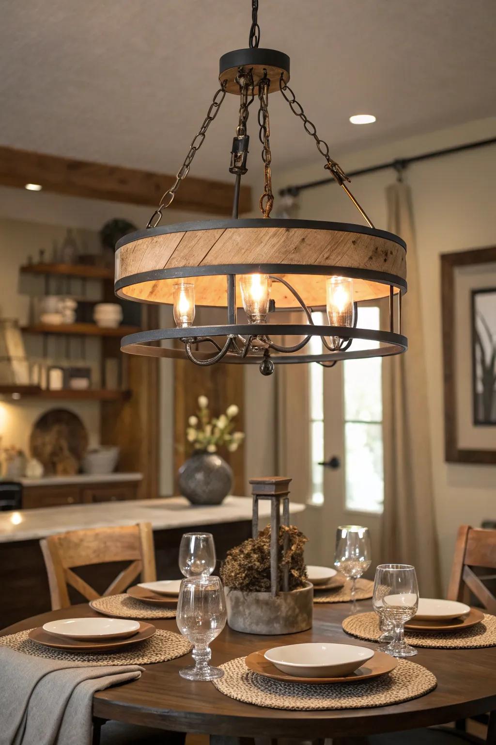 Incorporate depth and interest with lighting made from blended elements.