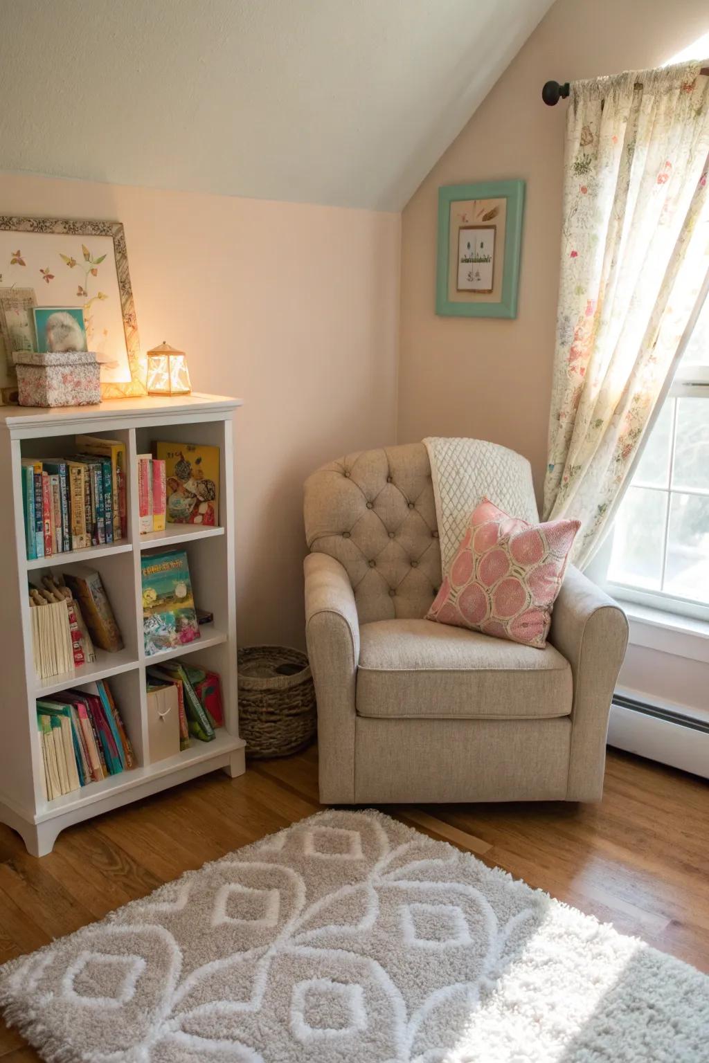 A reading nook that's perfect for peaceful reflection and storytelling.