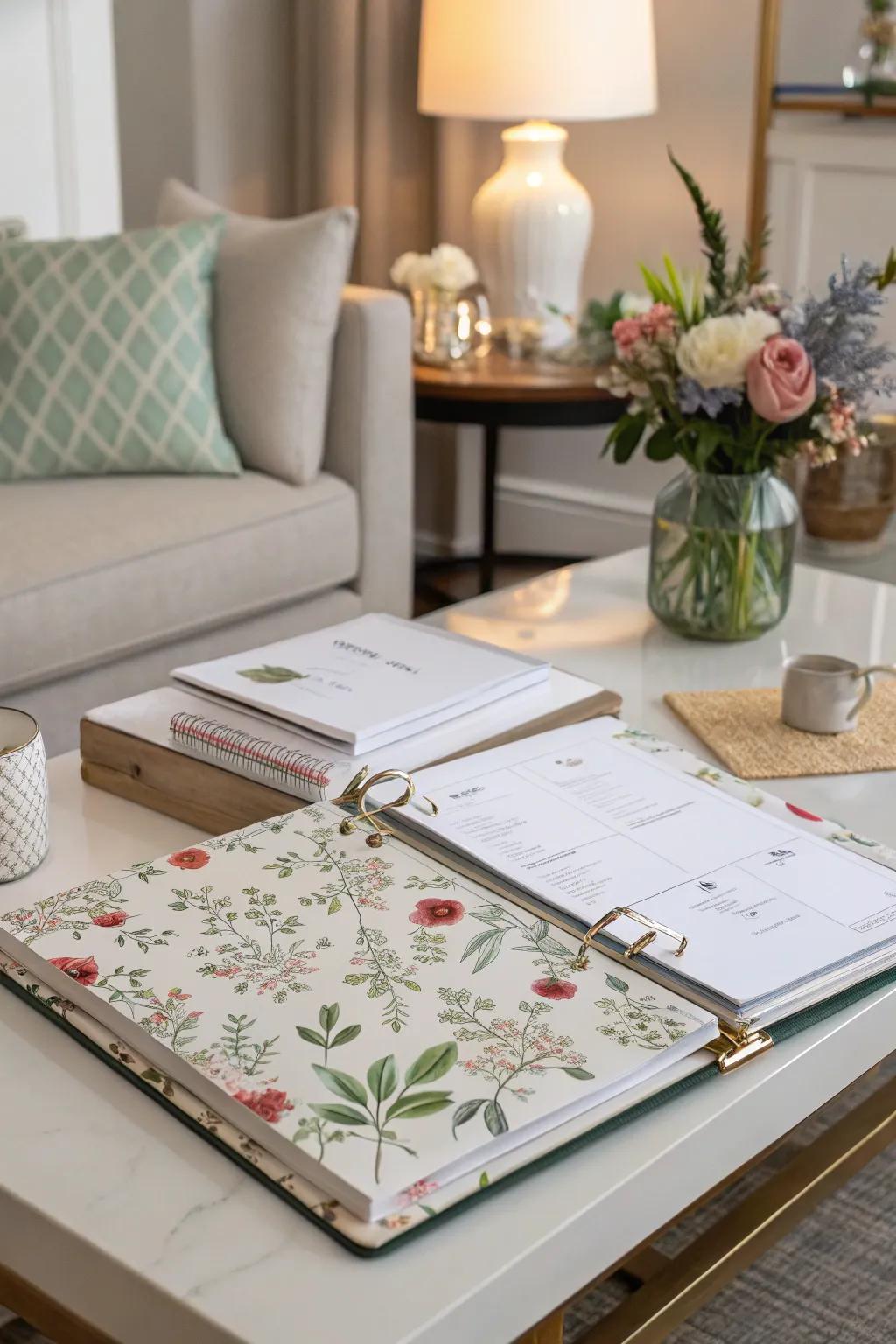 A personalized file keeper with appealing wraps.