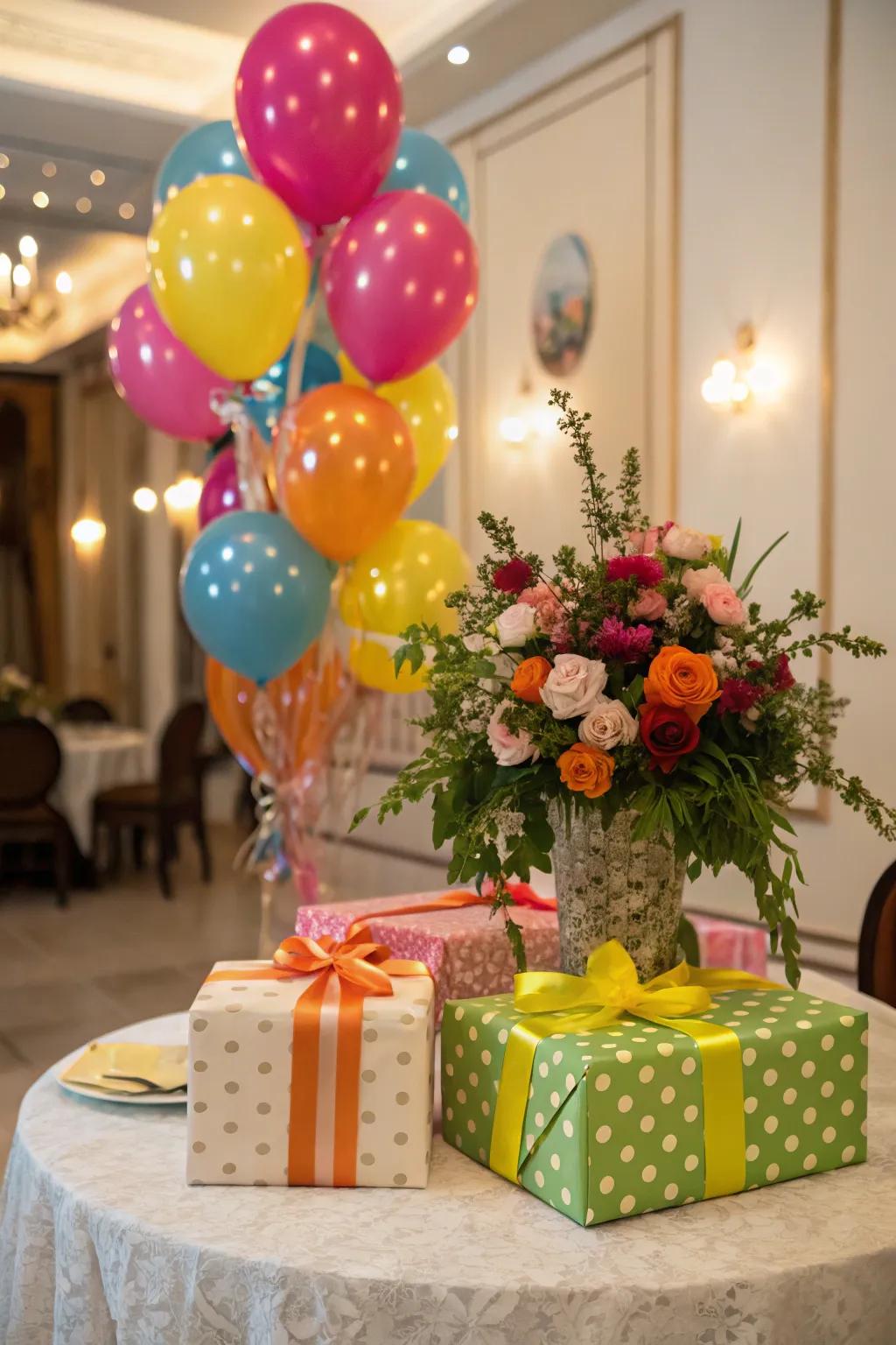 A thoughtfully arrayed centerpiece showcase brings elegance and utility.