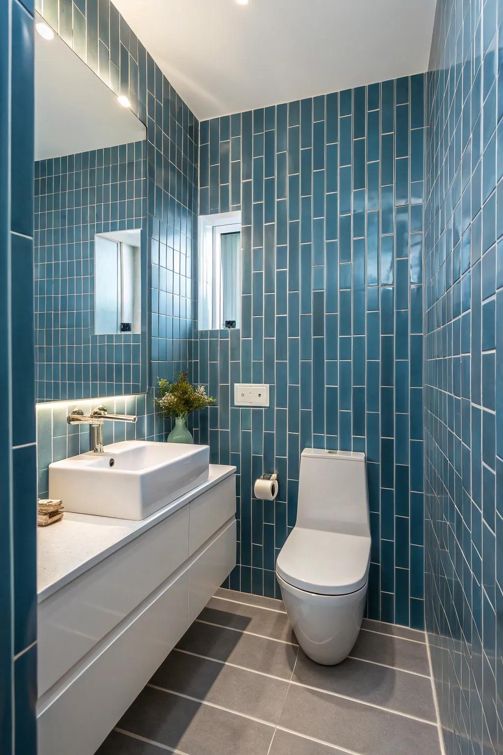 Vertical subway tiles offer a fresh take on a classic style.