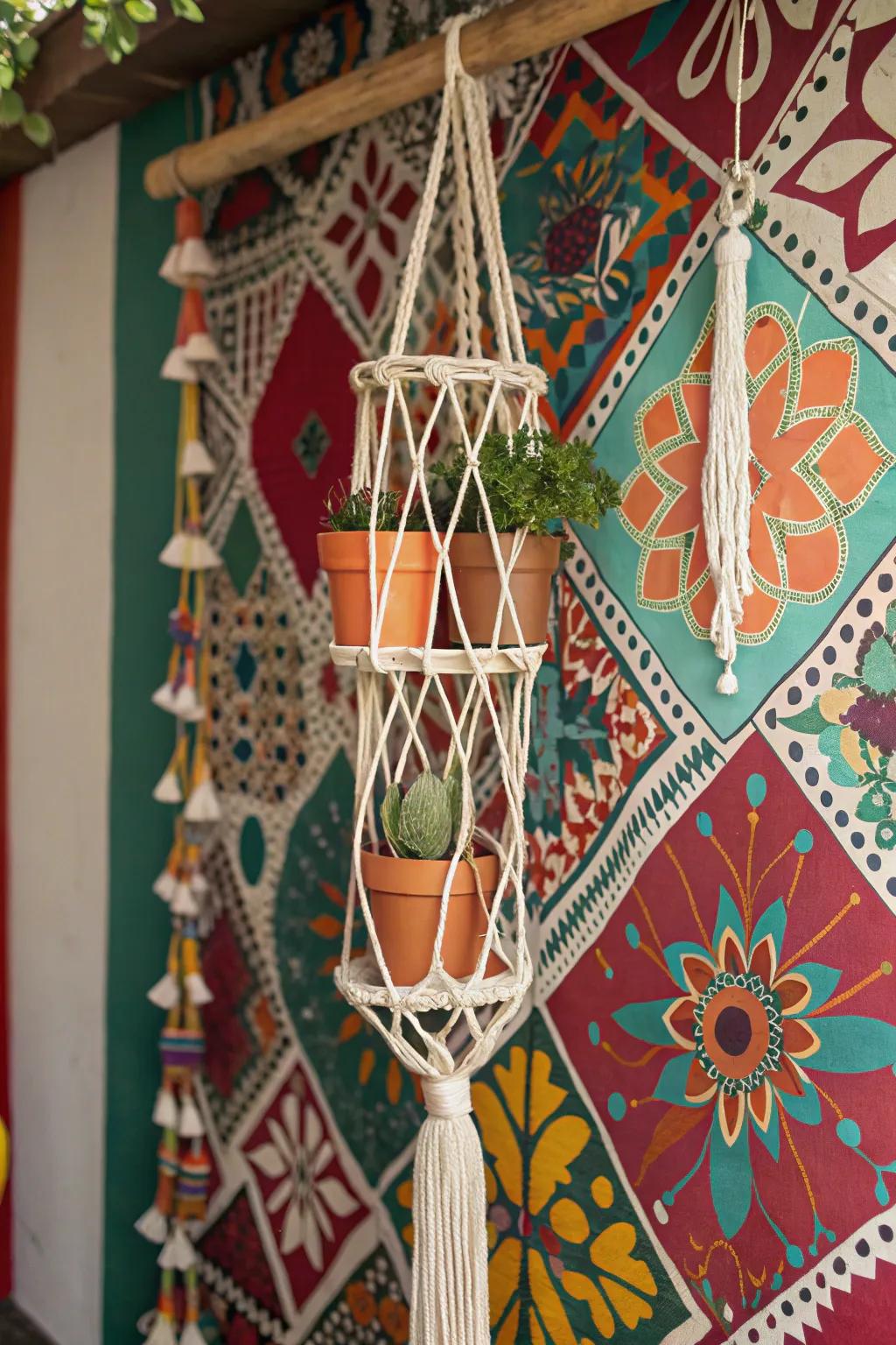 Knotted organizers bring texture and charm to your walls.