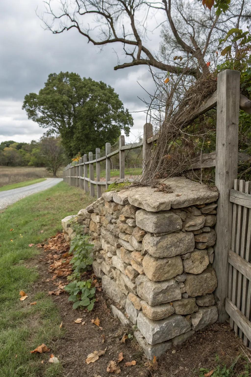A simulated stone wall introduces a touch of country-style elegance.