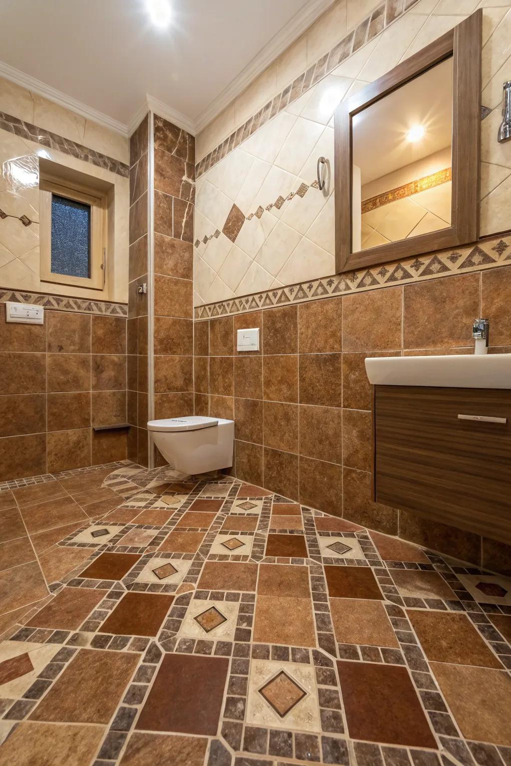 Varied tile figures to get a unique design.