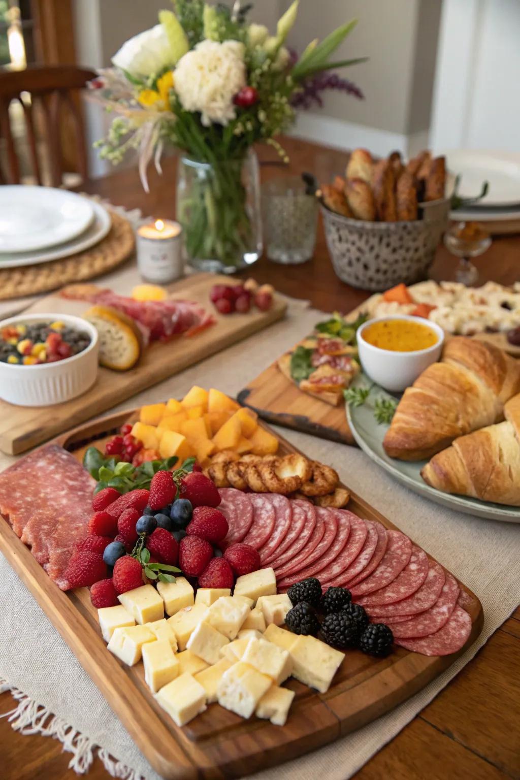 A cured meats selection is a sophisticated addition to your brunch.
