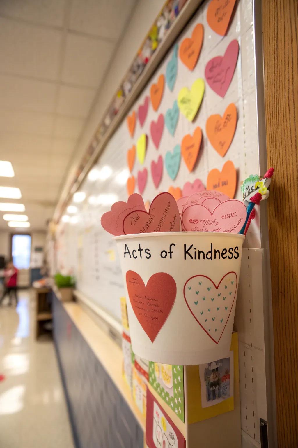 A vessel of goodwill overflowing with symbols of loving actions.