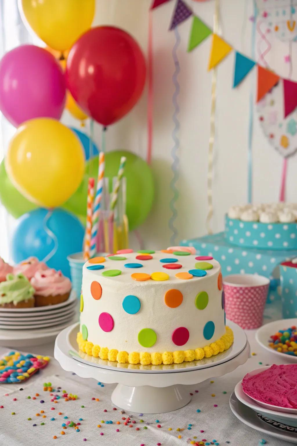 Playful buttercream tiny dots for a happy dessert style