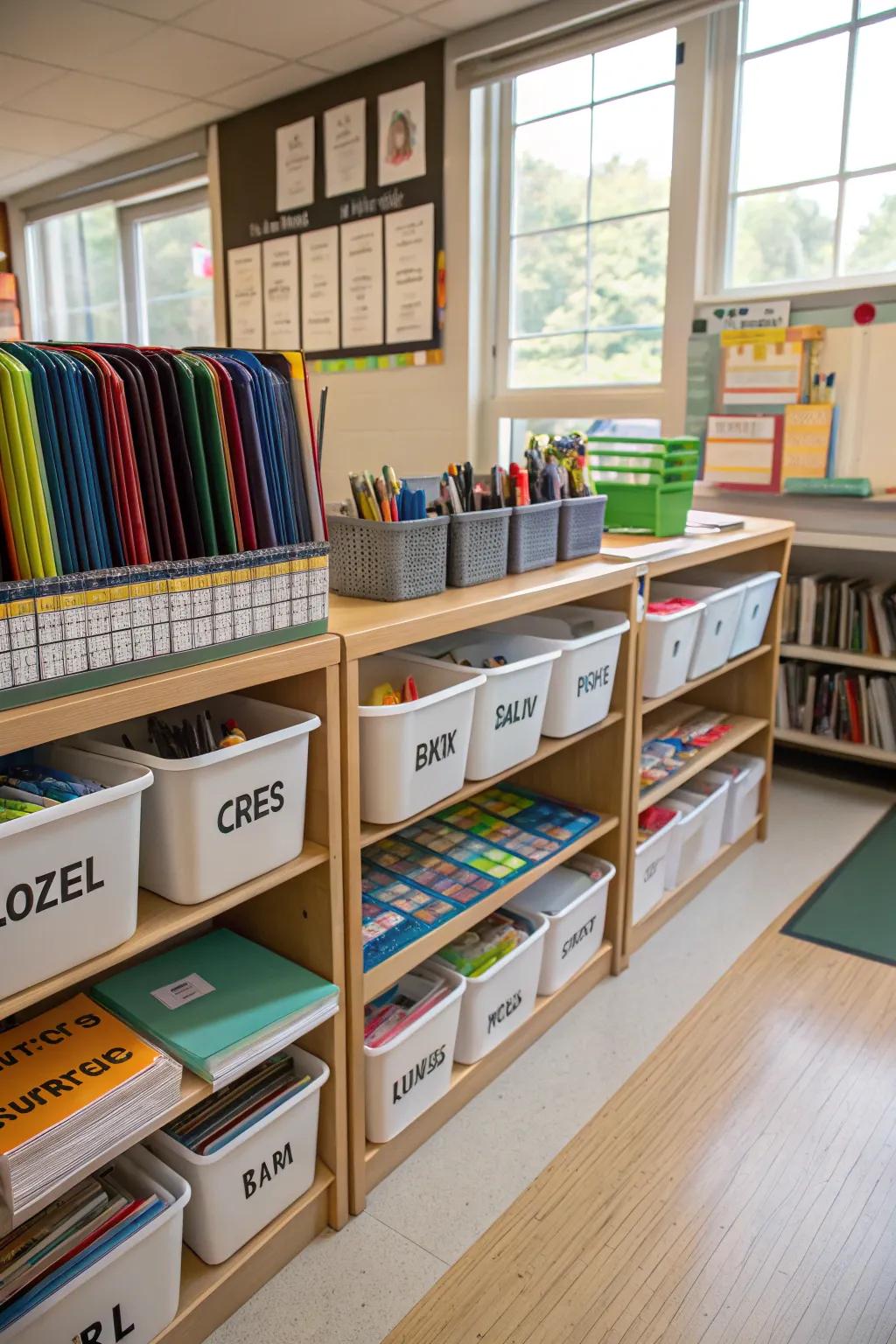 An organized classroom encourages a focused and peaceful learning environment.