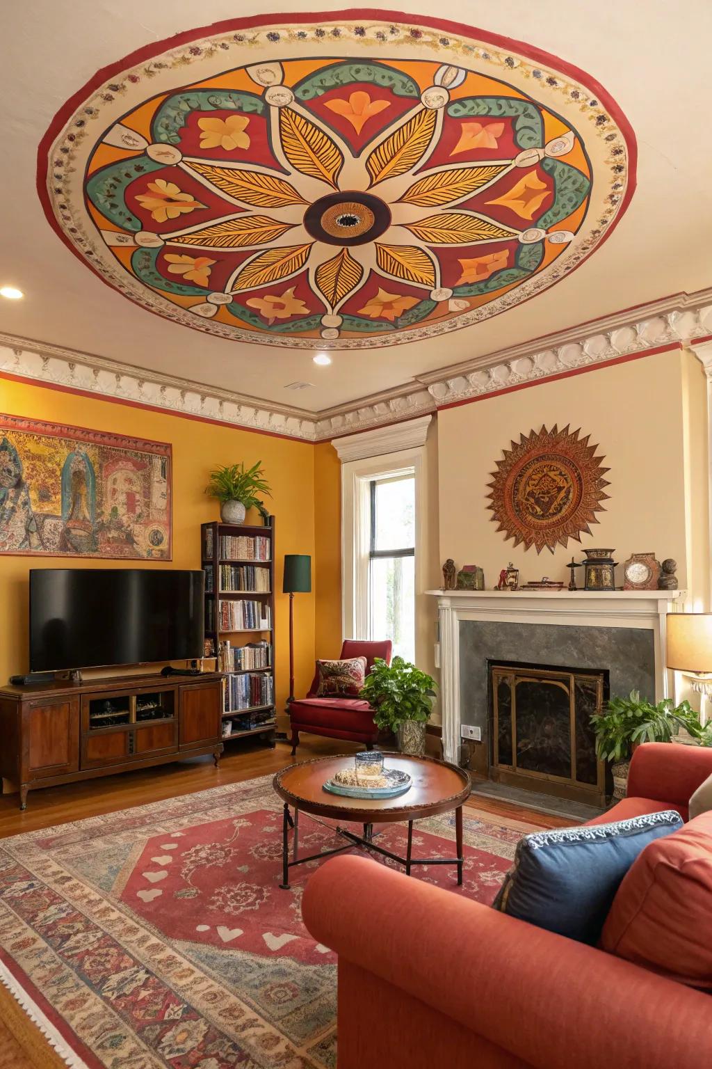Eclectic rosettes infuse personality into any ceiling.
