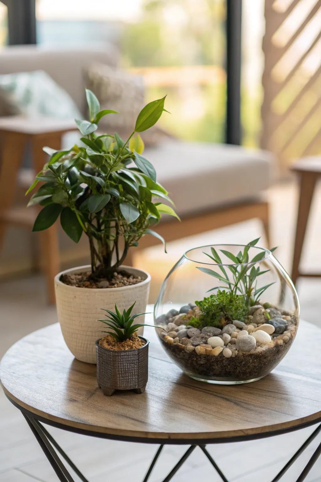 Greenery introduces a fragment of nature indoors.