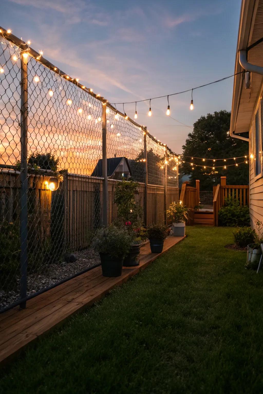 String lights impart a magical essence to any outdoor setting.