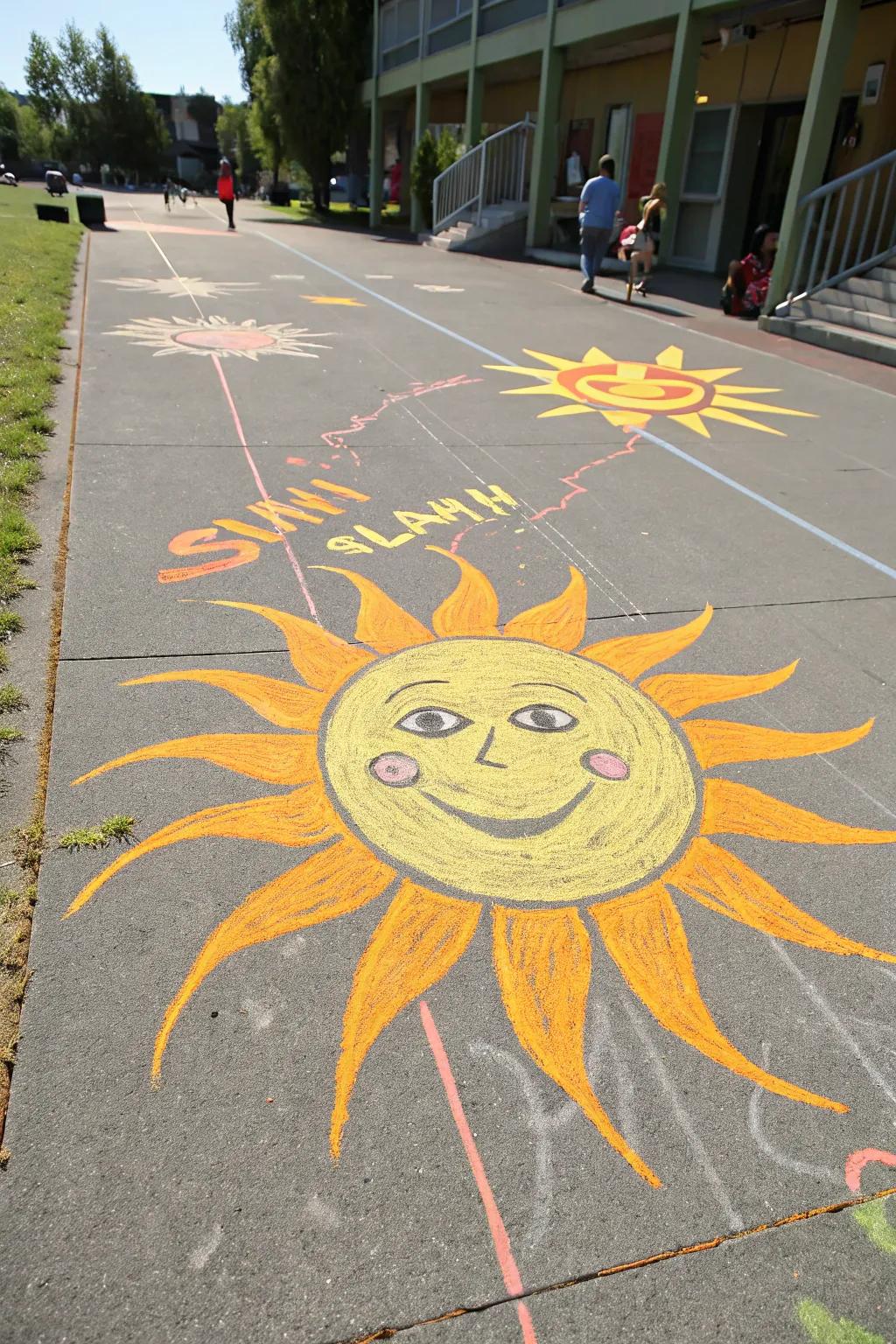 A cheerful sun art stick creation radiating warmth and cheer.