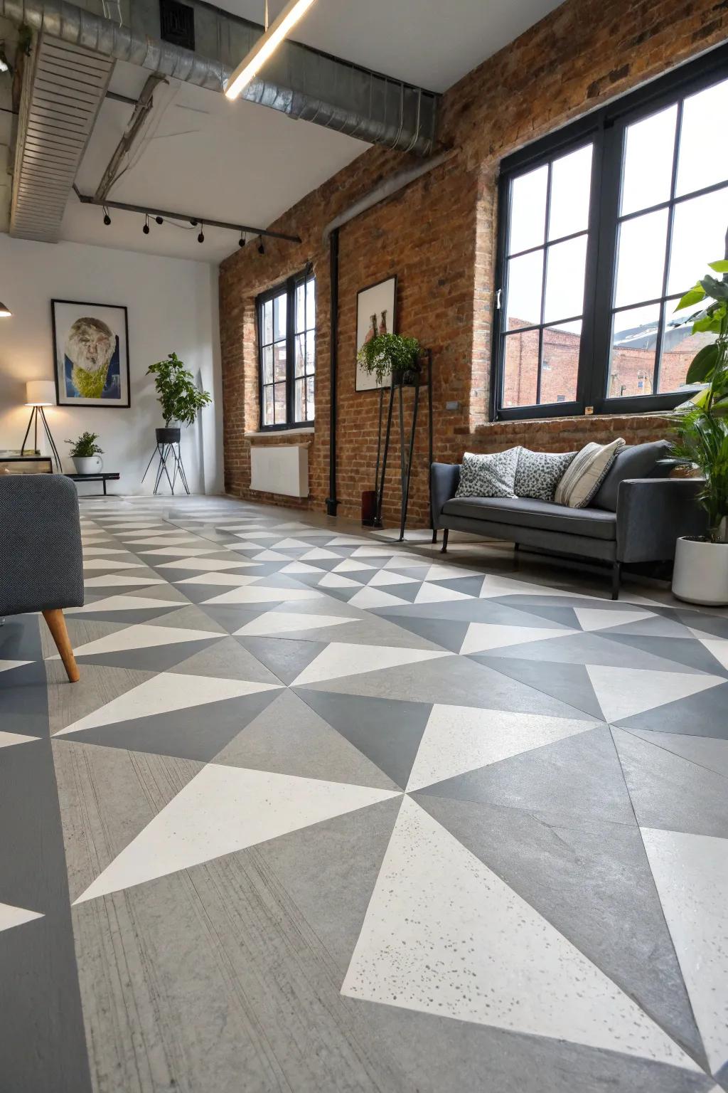 Inject character and flair with painted concrete floors.