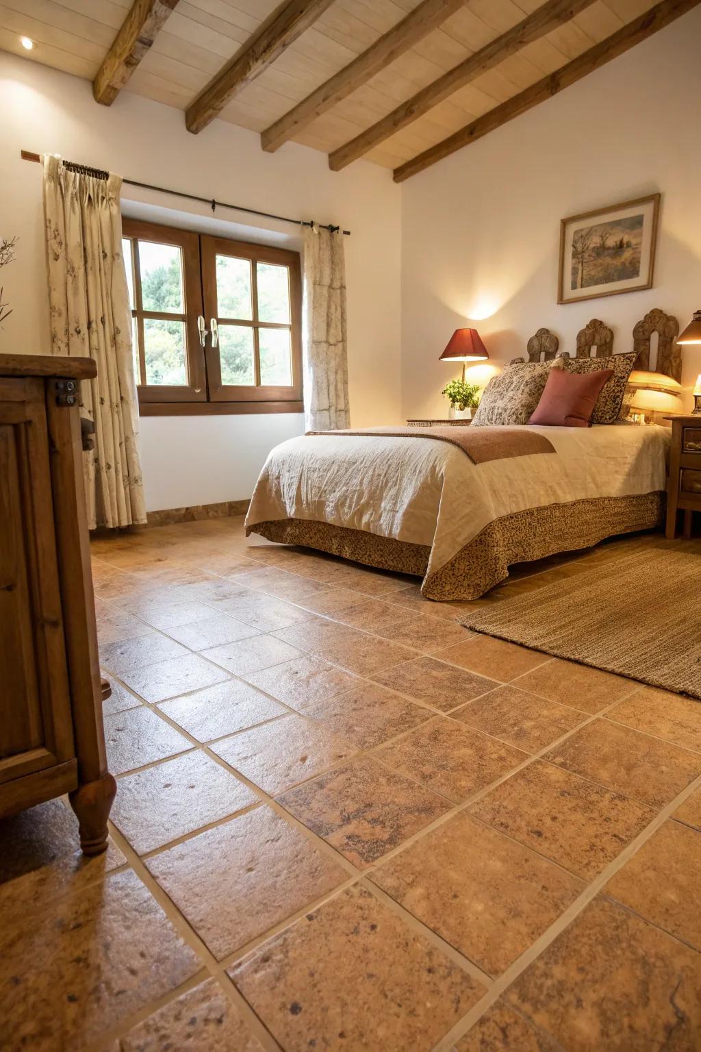 Tree bark flooring marries comfort with eco-conscious perks.