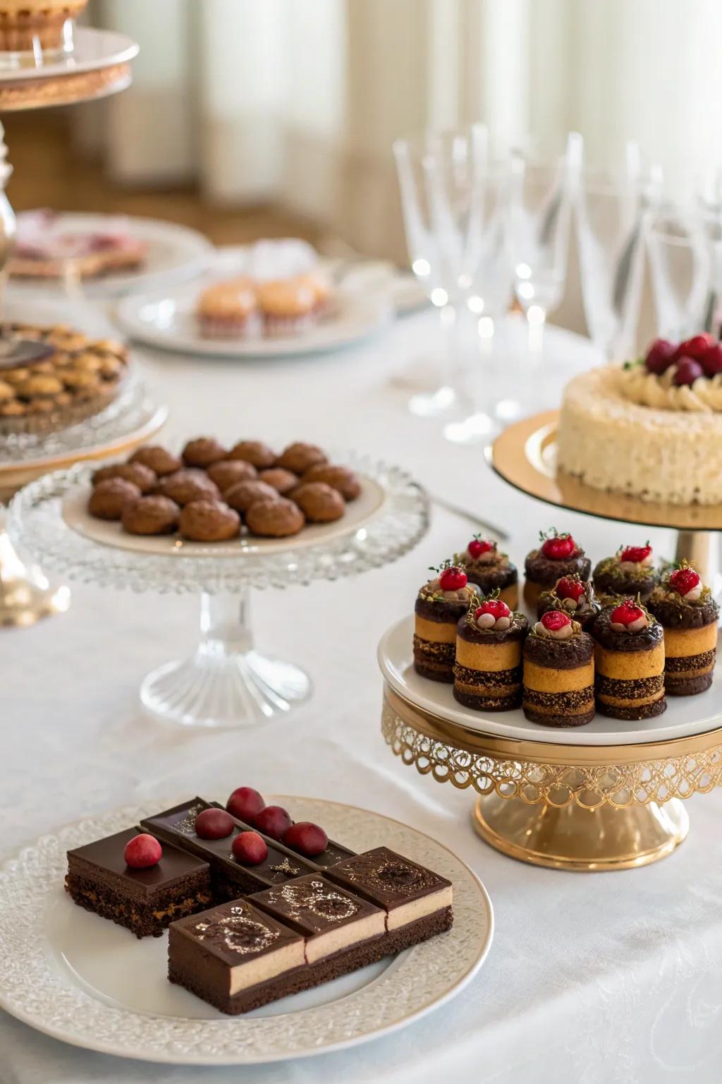 A lavish selection of cocoa desserts for a special gathering.