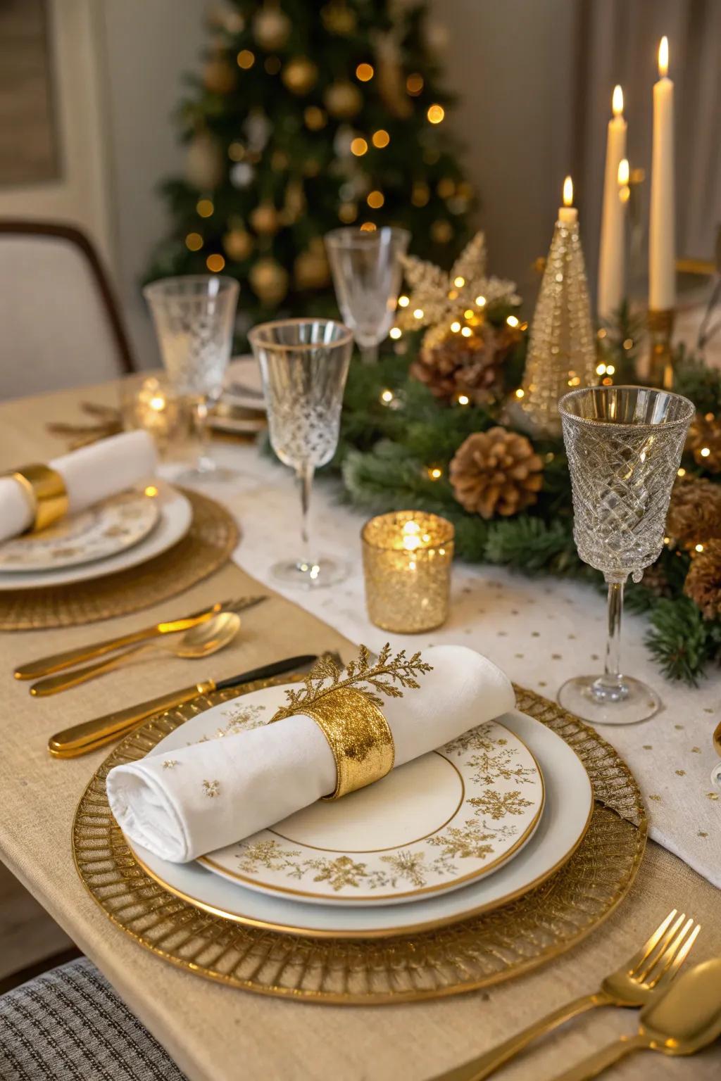 Gold details add a dash of glamour.