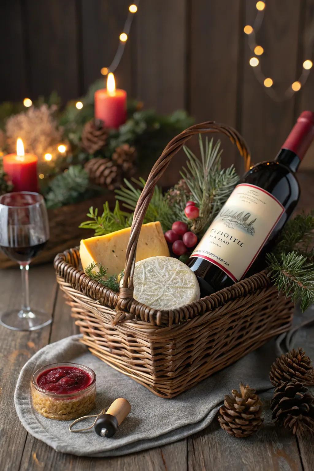 A stylish grape hamper, perfect for the discerning palate.