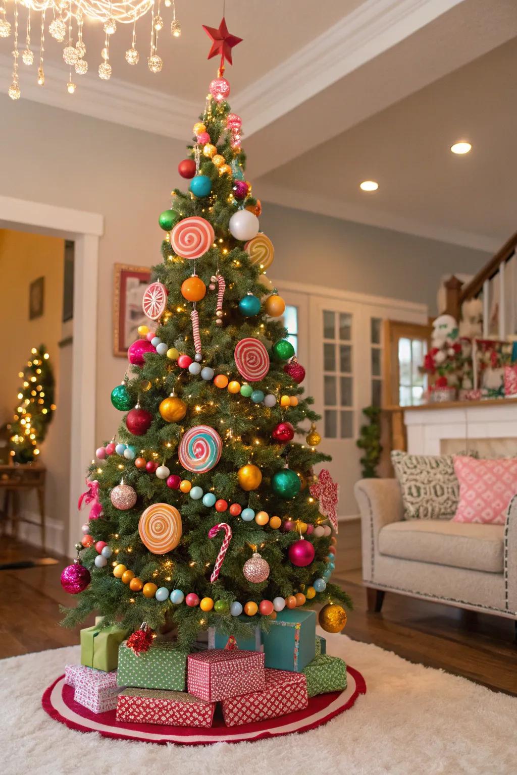 A Confectionery theme introduces vibrant amusement to your festive décor.