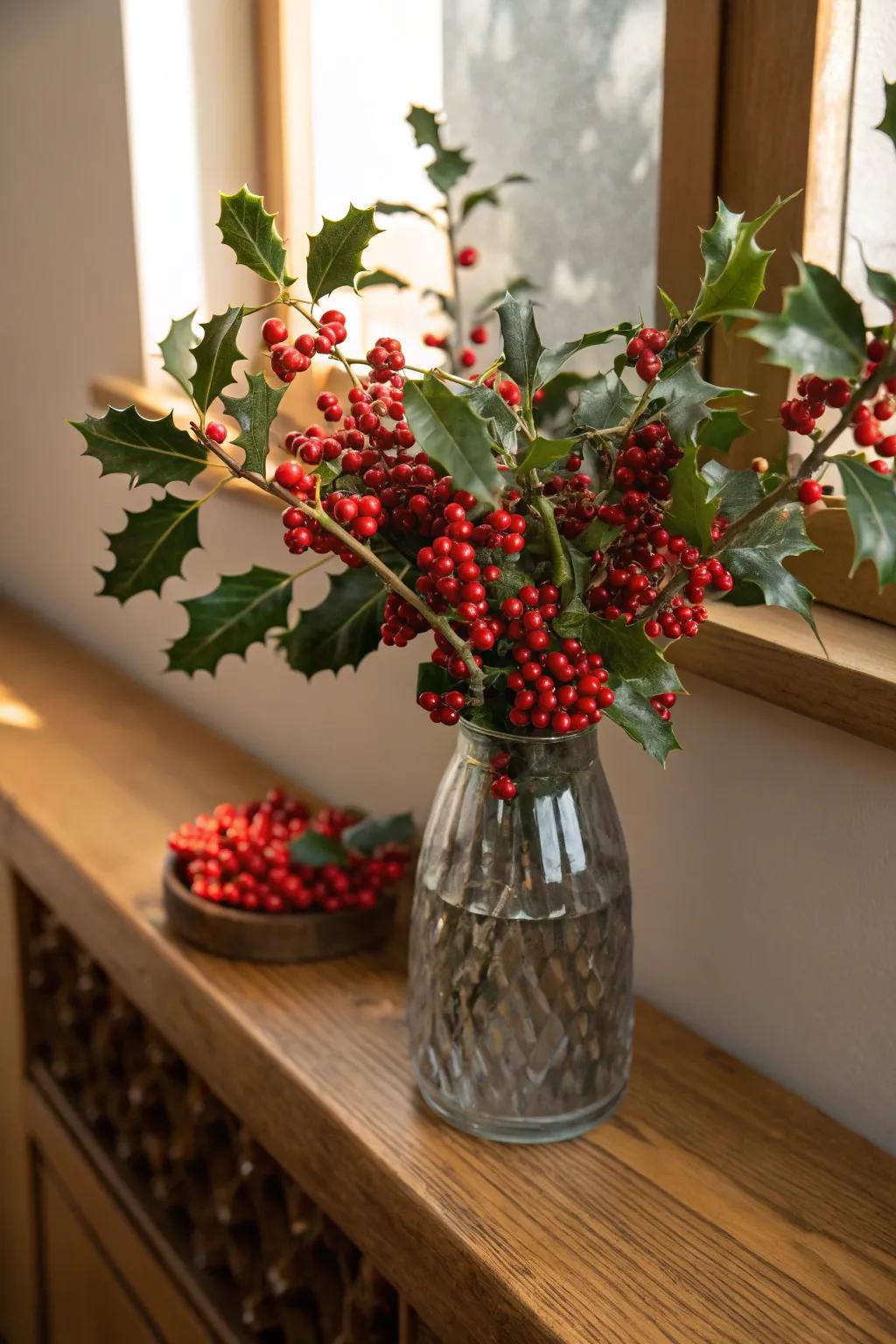 Welcome tradition with a berry-filled vase.