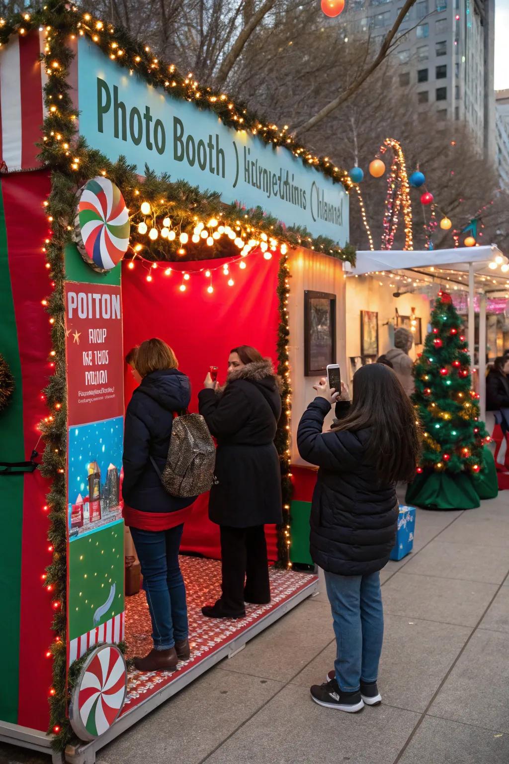 A photo booth corner instills interactivity and delight.