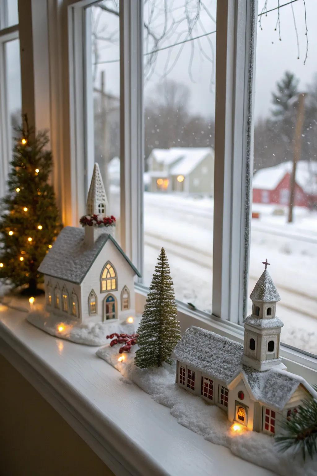 A window sill exhibition that encapsulates the enchantment of the season, internally and externally.