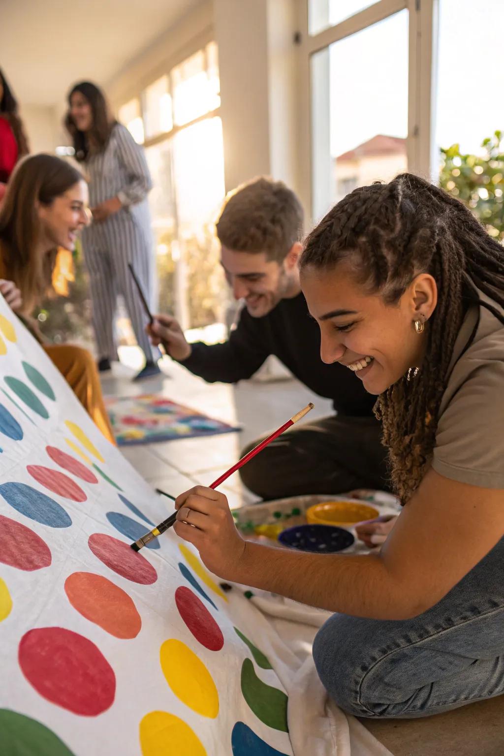 Forge lasting memories with group circle artwork.