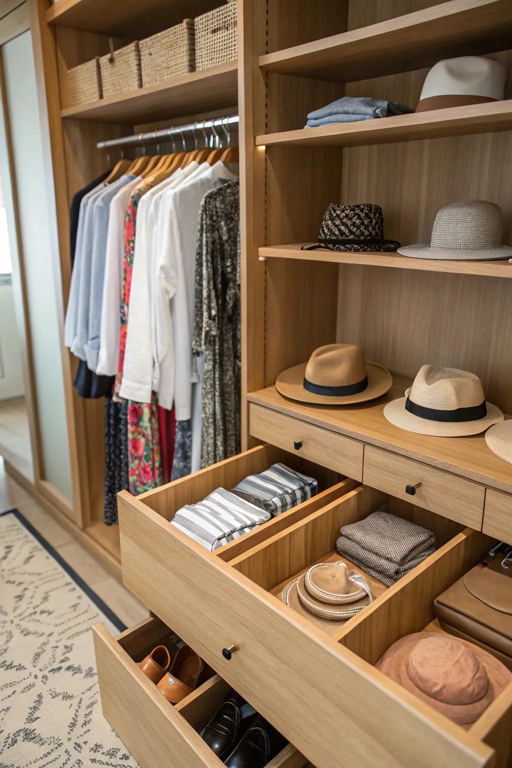 Keep order with stylish internal partitions.